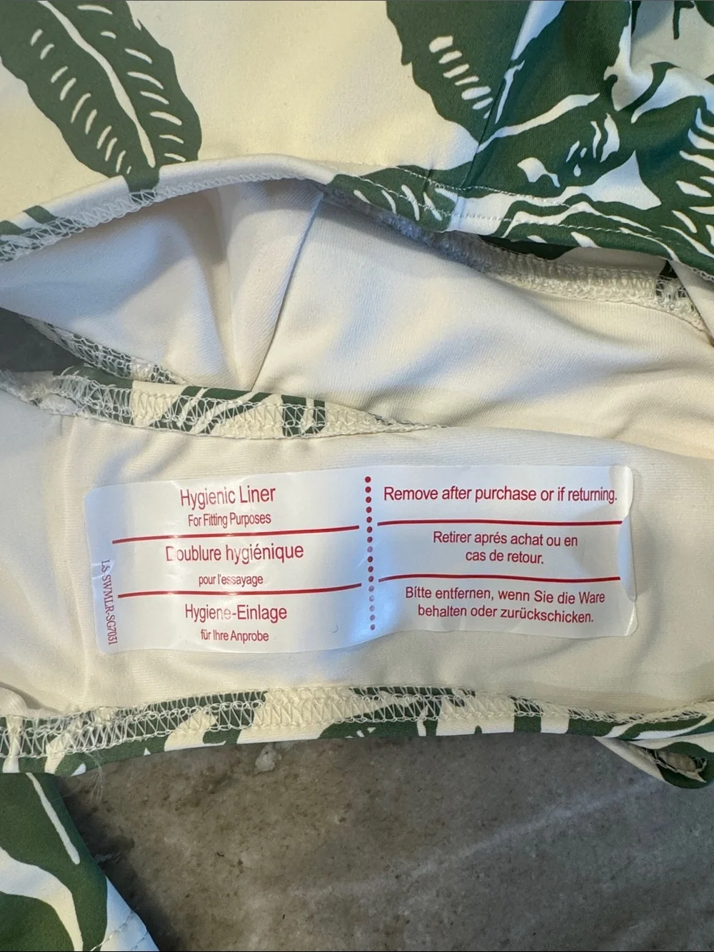 NWT Lands' End Cream Tankini with Green Leaf Print - Picture 11 of 12